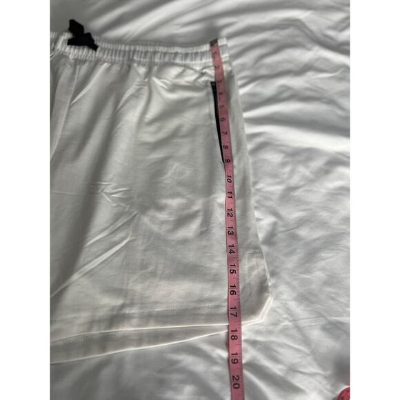 ✨Coofandy Men White Gym Shorts L Athletic Workout Running Activewear Pockets NWT - Picture 5 of 7